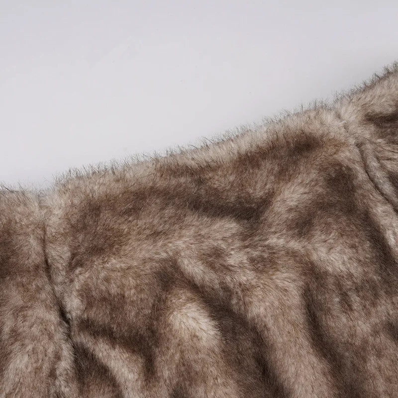 2025 Fall Winter Faux Fur Bodycon Mini Skirts Women Fashion Sexy Low Waist Hipster Furry Night Clubwear Bottoms Streetwear Skirt