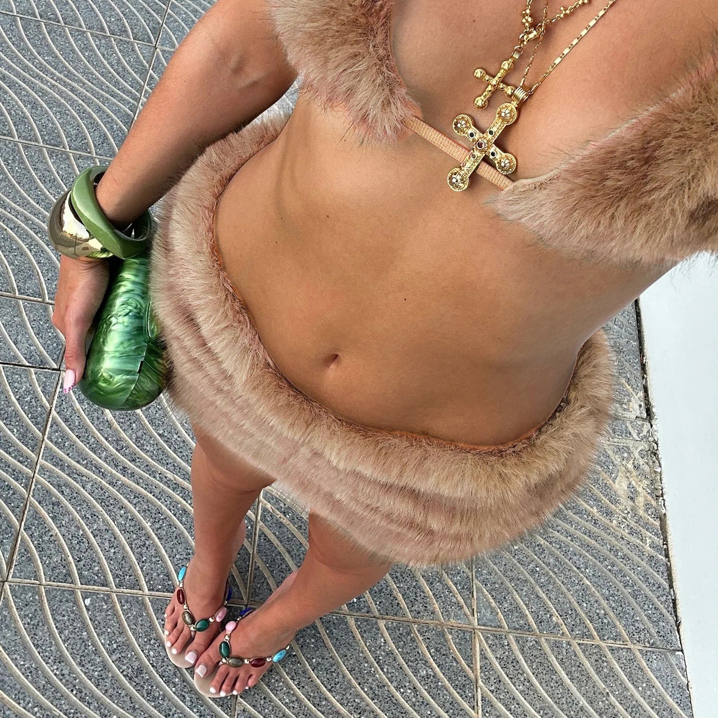 2025 Fall Winter Faux Fur Bodycon Mini Skirts Women Fashion Sexy Low Waist Hipster Furry Night Clubwear Bottoms Streetwear Skirt