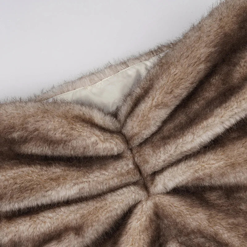 2025 Fall Winter Faux Fur Bodycon Mini Skirts Women Fashion Sexy Low Waist Hipster Furry Night Clubwear Bottoms Streetwear Skirt