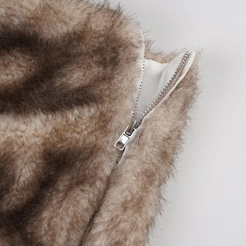 2025 Fall Winter Faux Fur Bodycon Mini Skirts Women Fashion Sexy Low Waist Hipster Furry Night Clubwear Bottoms Streetwear Skirt